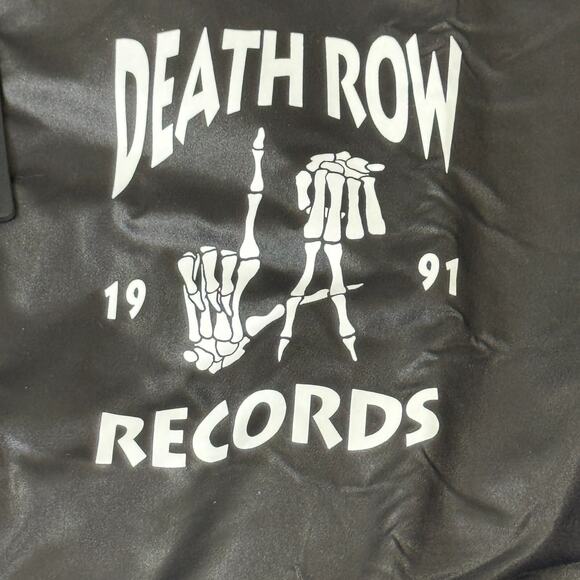 Death Row Records 1991 Jacket Size Large L Black Windbreaker LA HIP HOP Y2K Rap - Picture 2 of 13